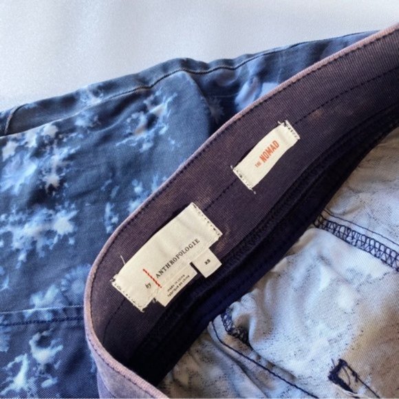Anthropologie | The Nomad Joggers Navy Blue Tie Dye Bleach Floral Print New XS - Picture 12 of 15